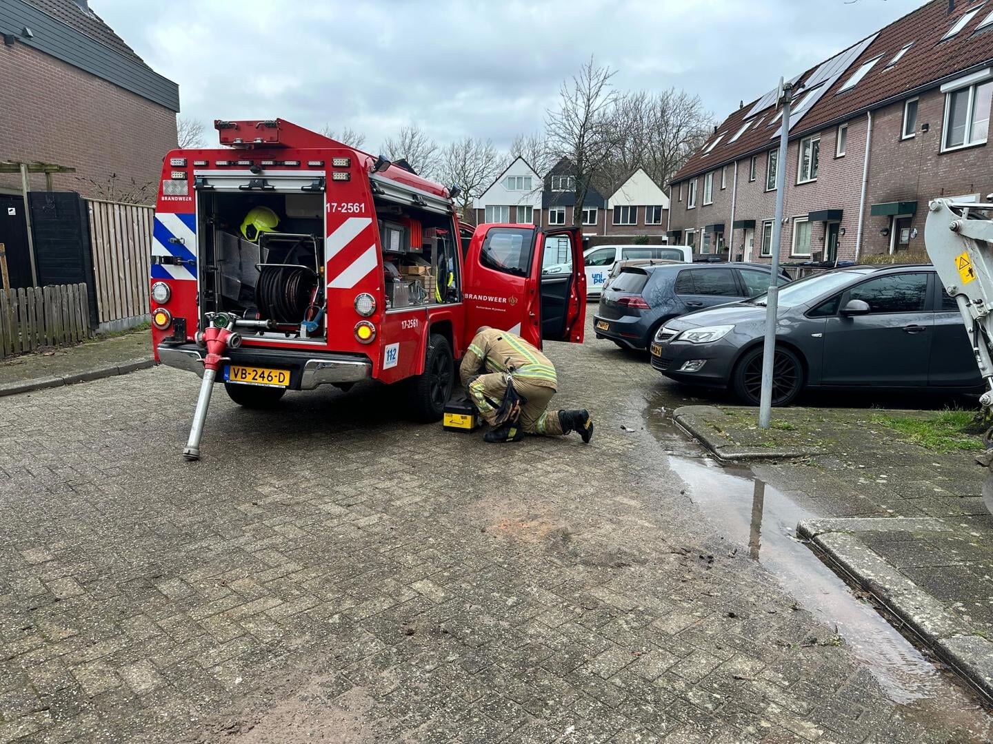 Straat Staat Blank Door Gesprongen Waterleiding Adverteren