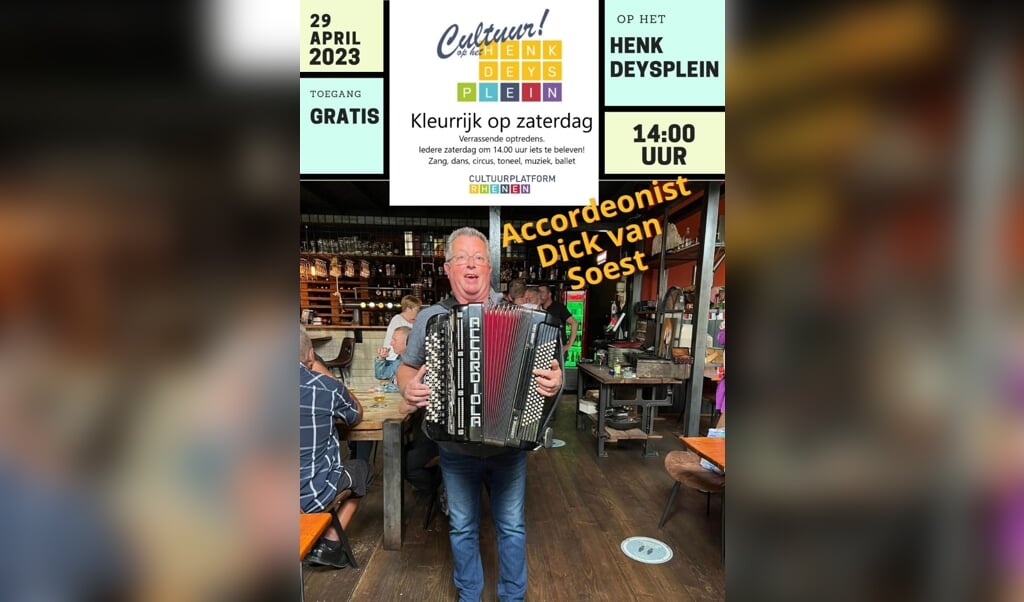 Dick Van Soest Treedt Met Zijn Accordeon Op Tijdens Kleurrijk Op