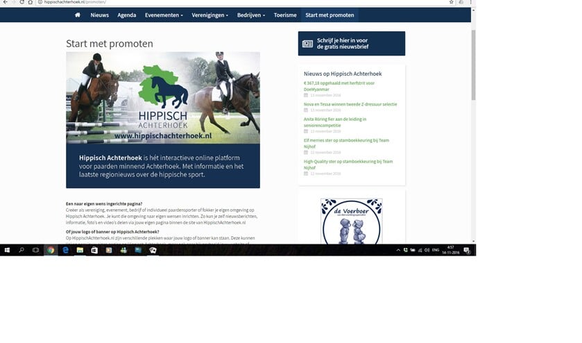 De website. Foto: PR