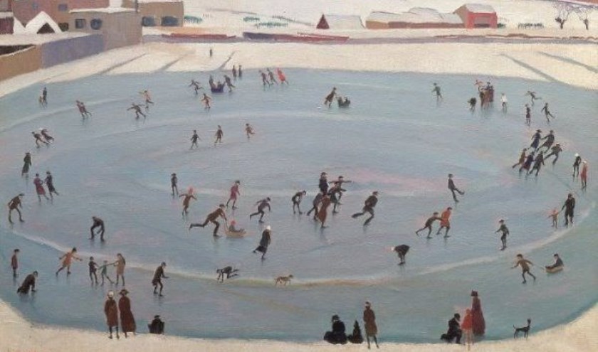 Schilderij 'Schaatsenrijders' is online te zien als filmpje. Foto: PR