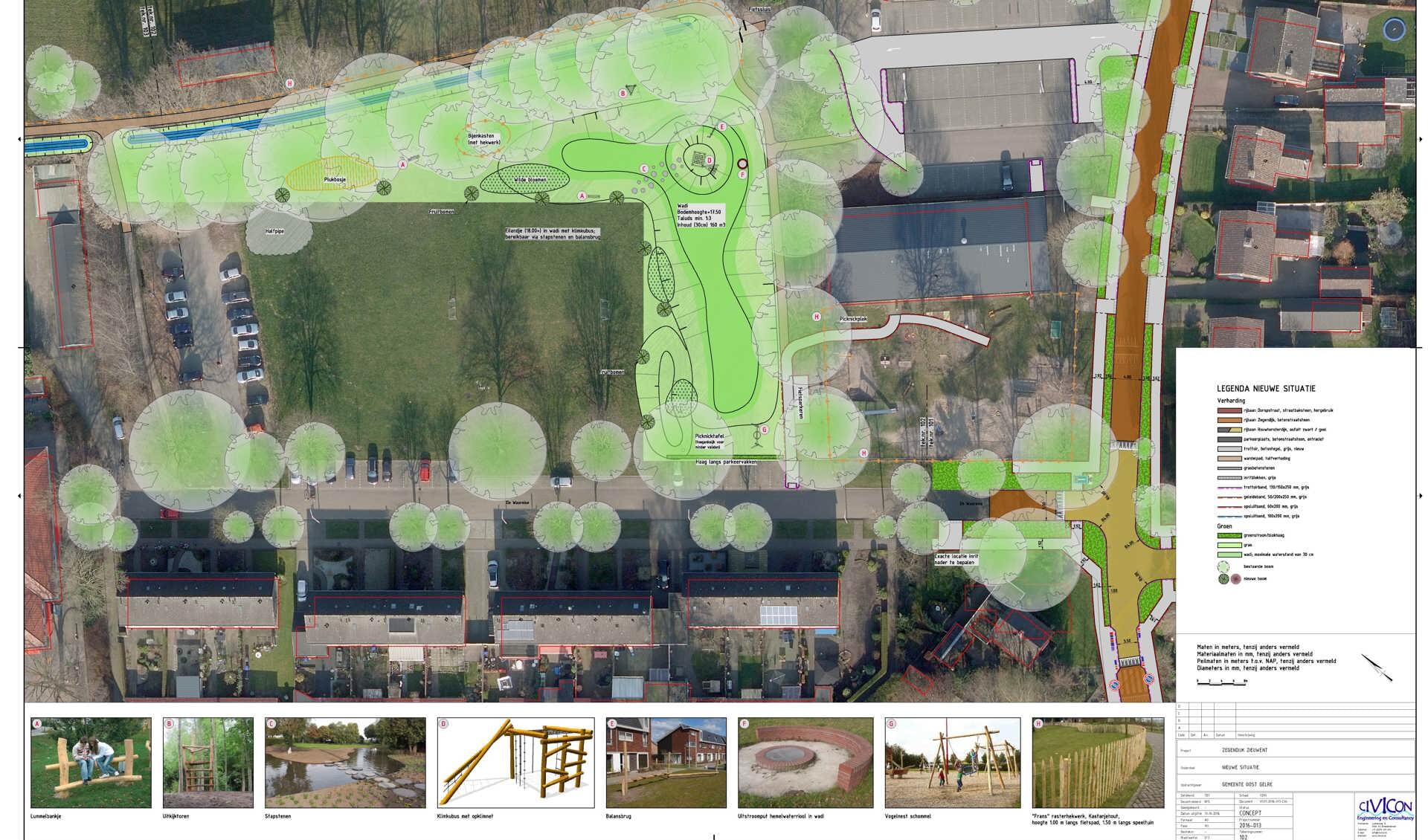 Het schetsontwerp voor wadi Waareise. PR