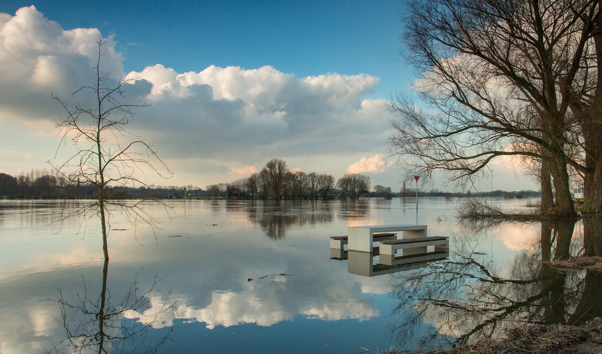 Hoog water in de IJssel, hier Bronkhorst. Foto: Burry van den Brink