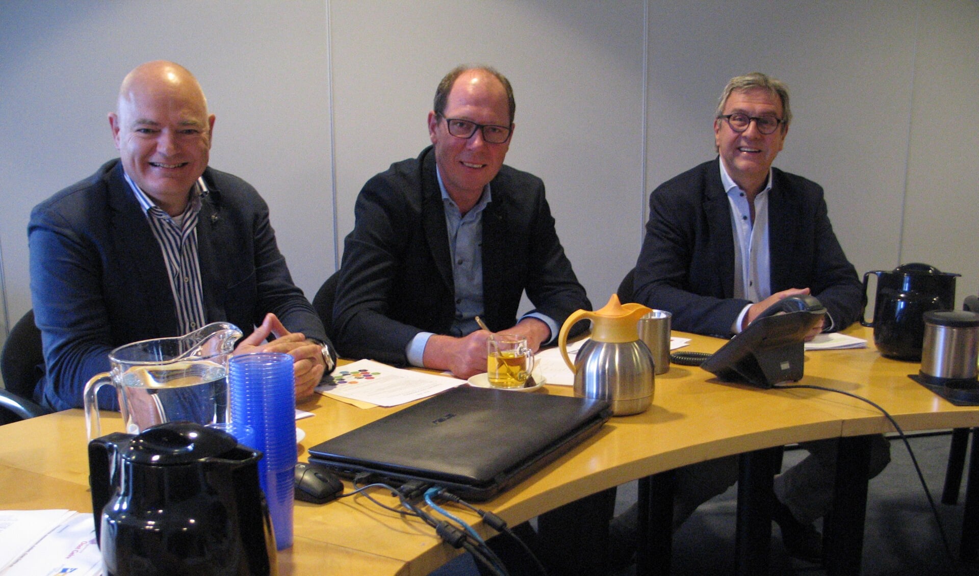 De wethouders Gommers, Kok en Van Uem lichten de gezamenlijke erfgoednota toe. Foto: Bernhard Harfsterkamp