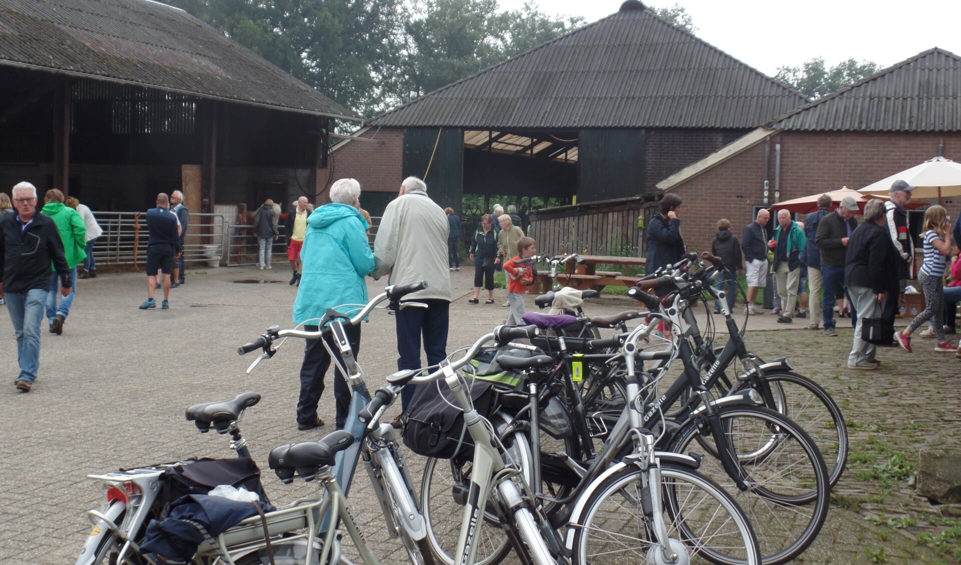 Het biologische melkveehouderijbedrijf ‘Bosmanshuis’ van Egbert  en Janneke   Harmsen-Bakker aan de Baakseweg behoorde tot een van de bedrijven die bezichtig kon worden. Foto: Jan Hendriksen. 