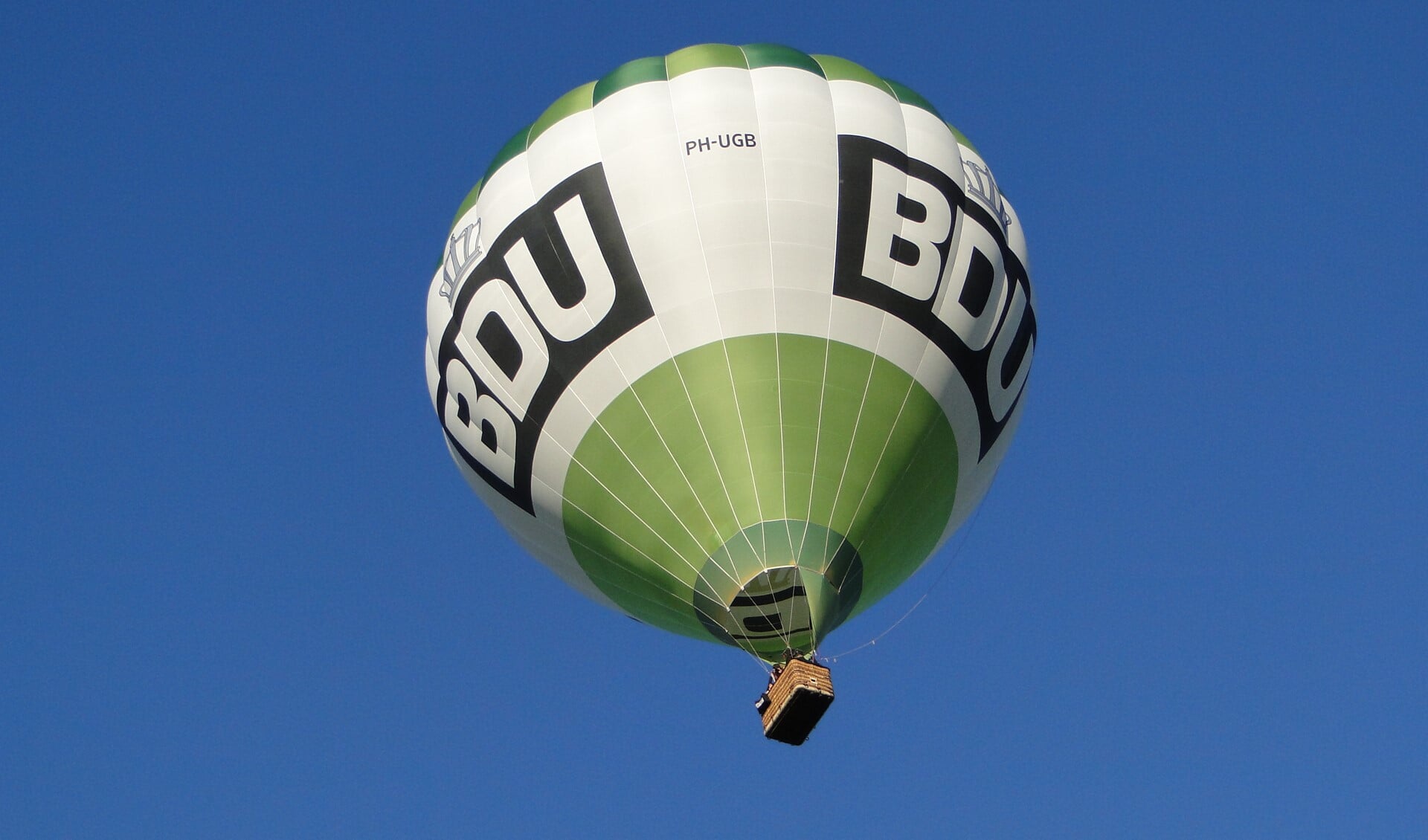 De luchtballon van de BDU waarmee de ballonvaart wordt gemaakt. Foto: PR