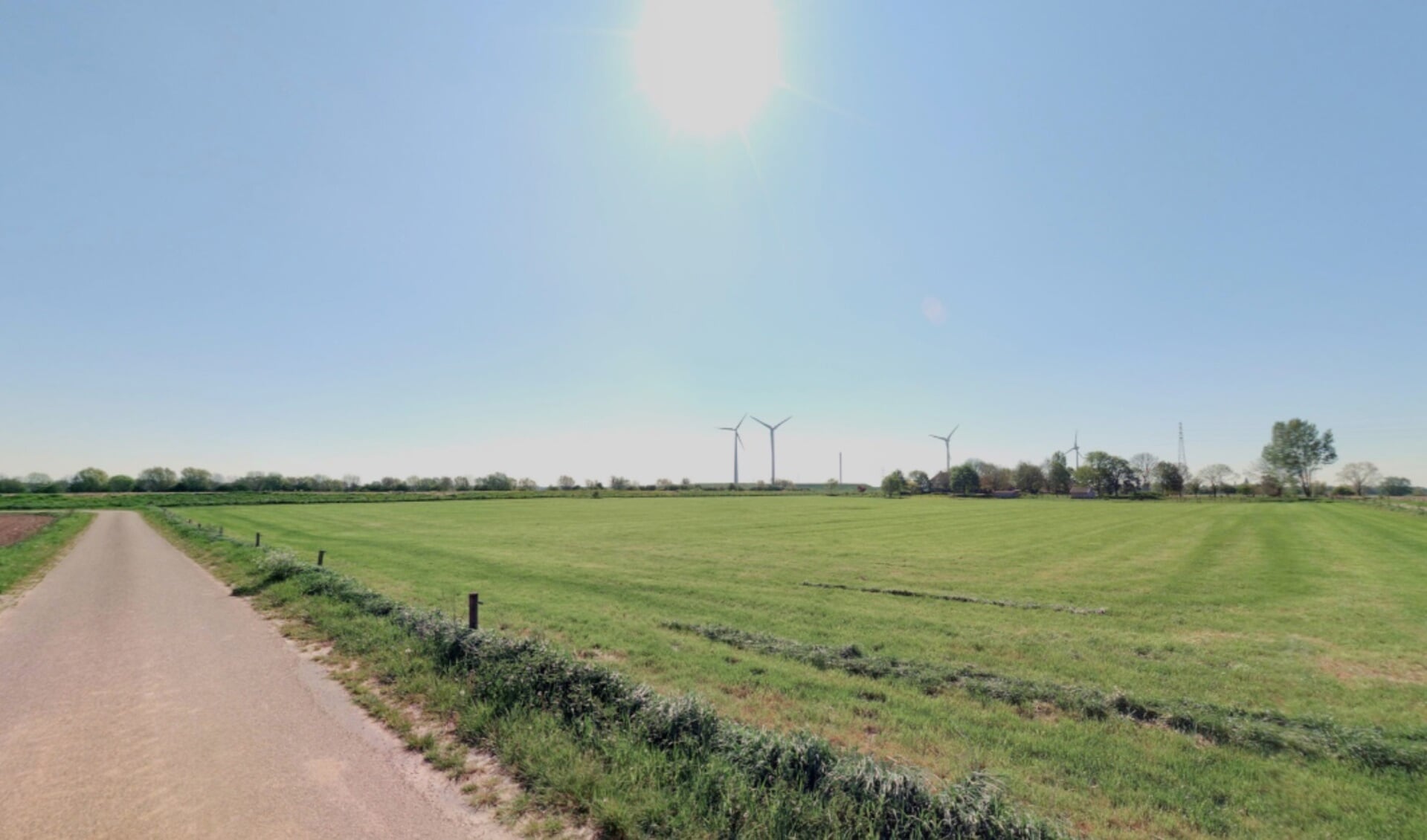 Visualisatie windmolens in Zutphen vanaf Wellenbergweg 2 Voorst. Bron:  Bosch en Van Rijn