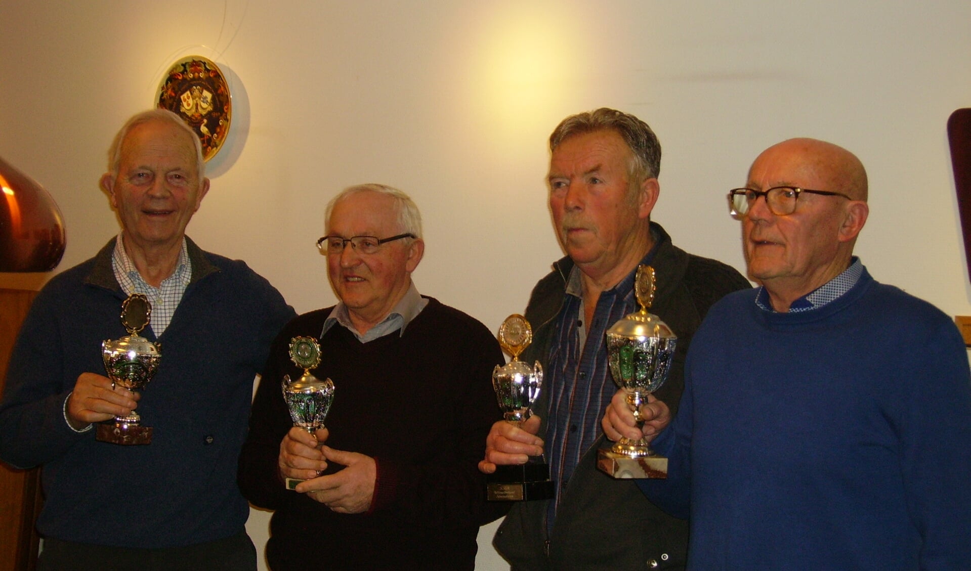 Bekerwinnaars (v.l.n.r.) Henk van Ussen, Hein van Zadelhoff, Joost Langenhof en Ben Hamer. Foto: PR