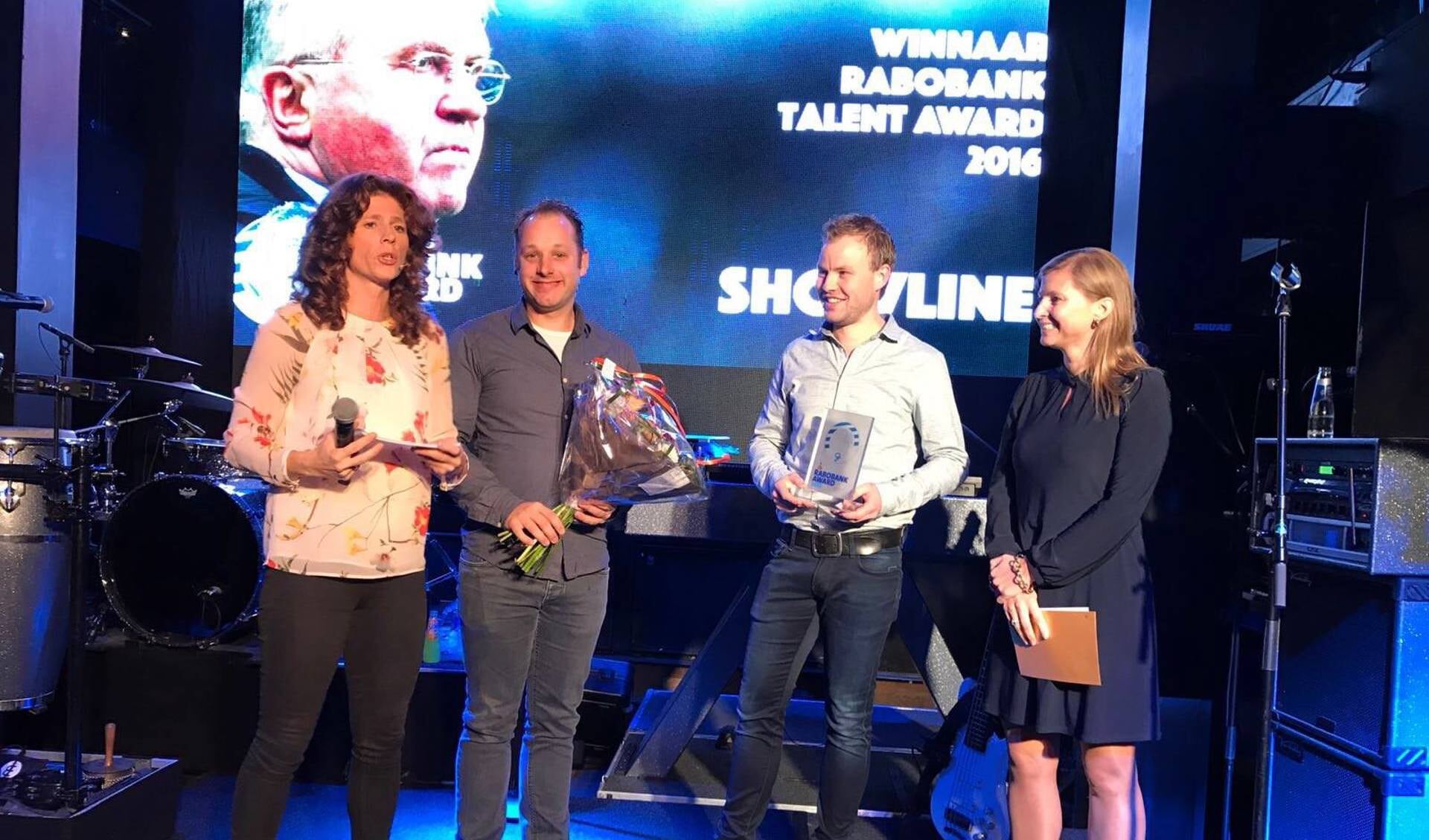 Barbara Barend, Rinaldo Klein Bleumink en Huug Lohuis bij de uitreiking van de Talent Award. Foto: PR