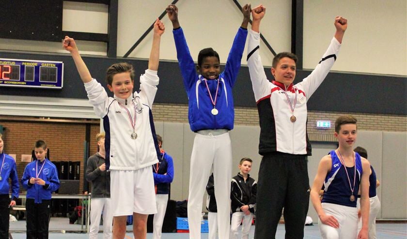Een gouden plak voor jeugdturner Jean-Gardy Lootsma. Foto: PR