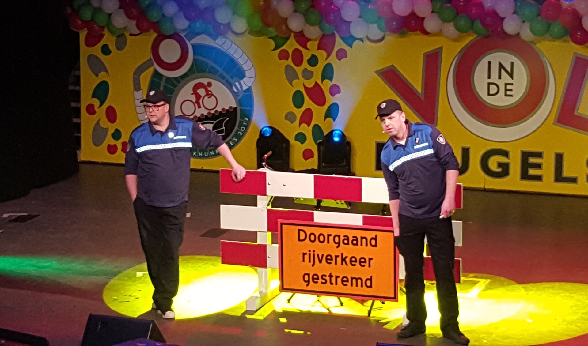 Joost Frank (rechts) en Martijn Gelinck tijdens hun buut met carnaval. Foto: Henri Walterbos