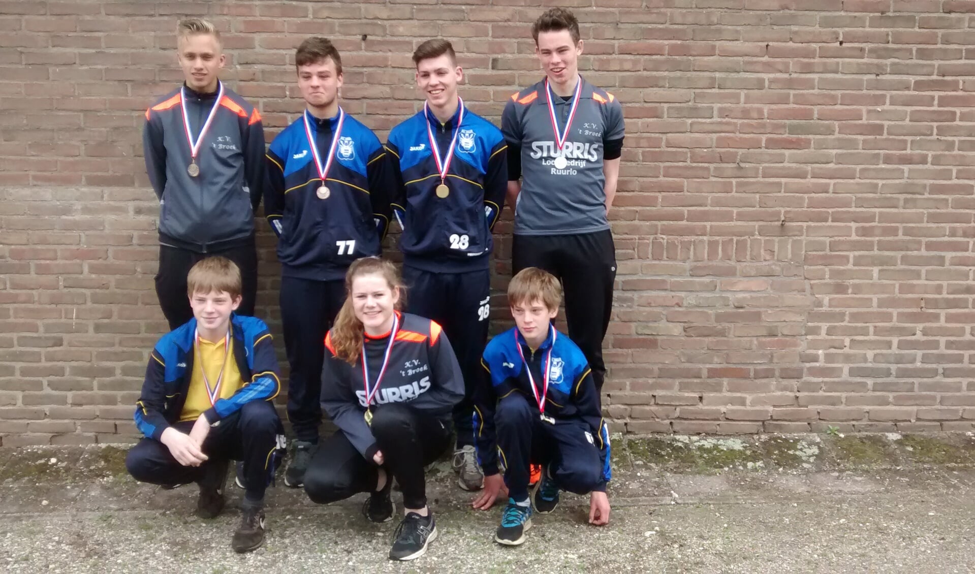 De winnaars bij de persoonlijke kampioenschappen jeugd, waaronder Wouter Rooks en Tim te Bogt. Foto: PR
