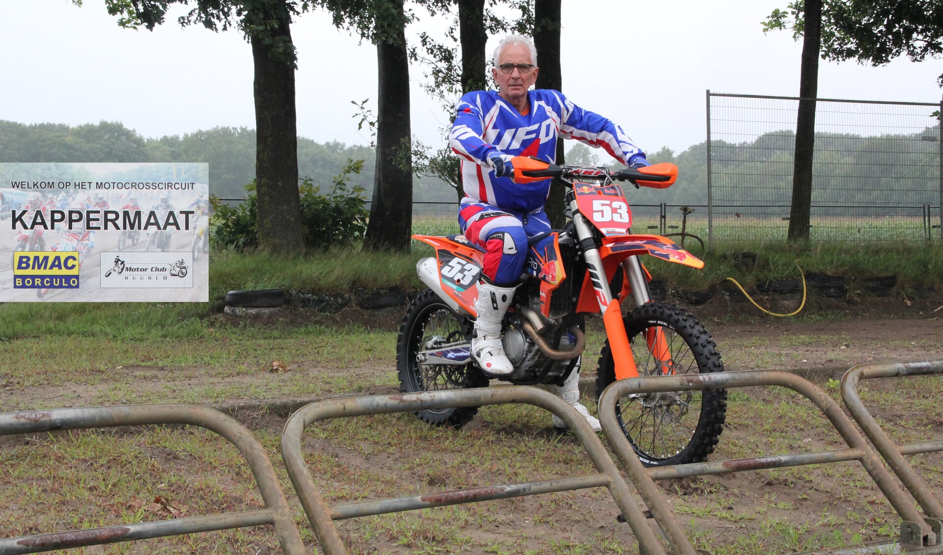 Voorzitter Henk Bannink van Motorclub Ruurlo tijdens zijn wekelijkse training op het Kappermaat circuit.Foto: PR.
