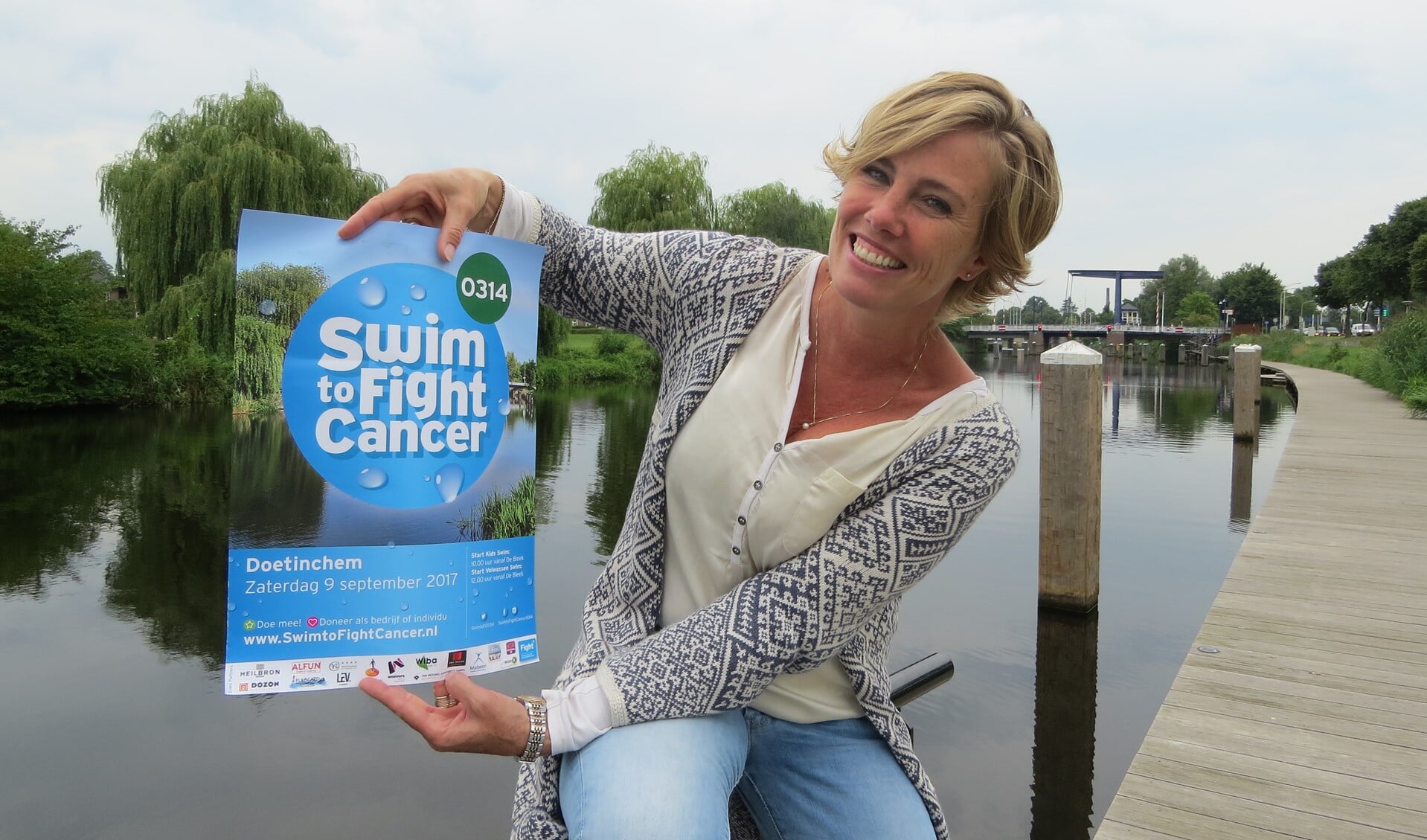Projectleider Margot Verhagen is volop in de running voor Swim to Fight Cancer 0314. Foto: Josée Gruwel