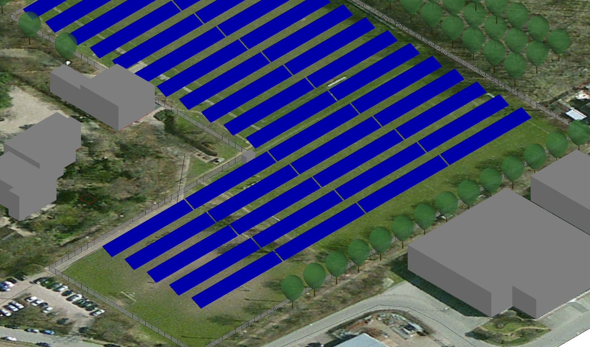 Een schematische afbeelding van hoe het Solarpark Baak er uit gaat zien. Foto: PR Remie
