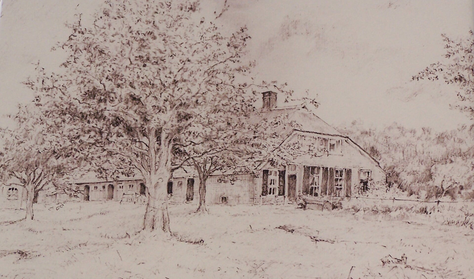 Tekening van boerderij 't Vaalderinck door Langlois van den Bergh. Foto: PR