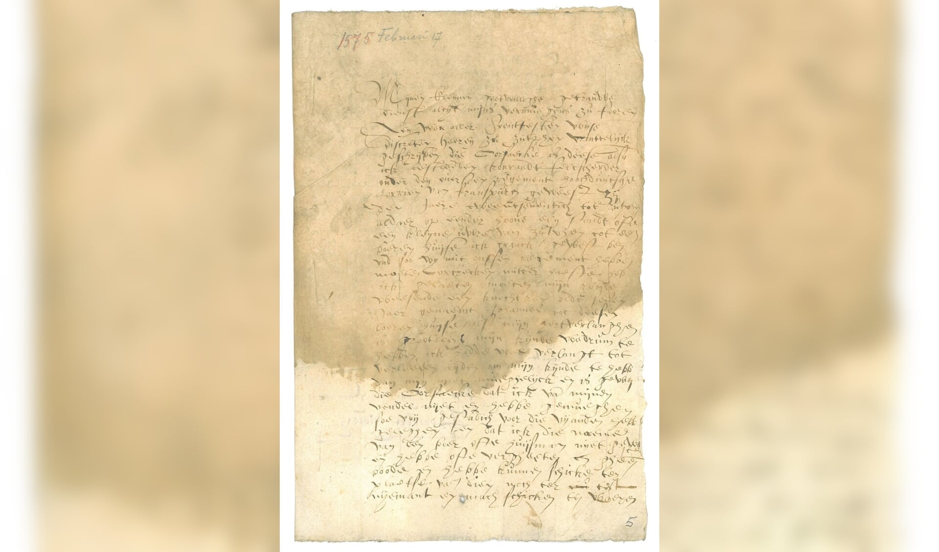  Een brief van 17 februari 1575 is de Zutphense inzending voor de landelijke verkiezing 'Stuk van het Jaar'. Foto: PR