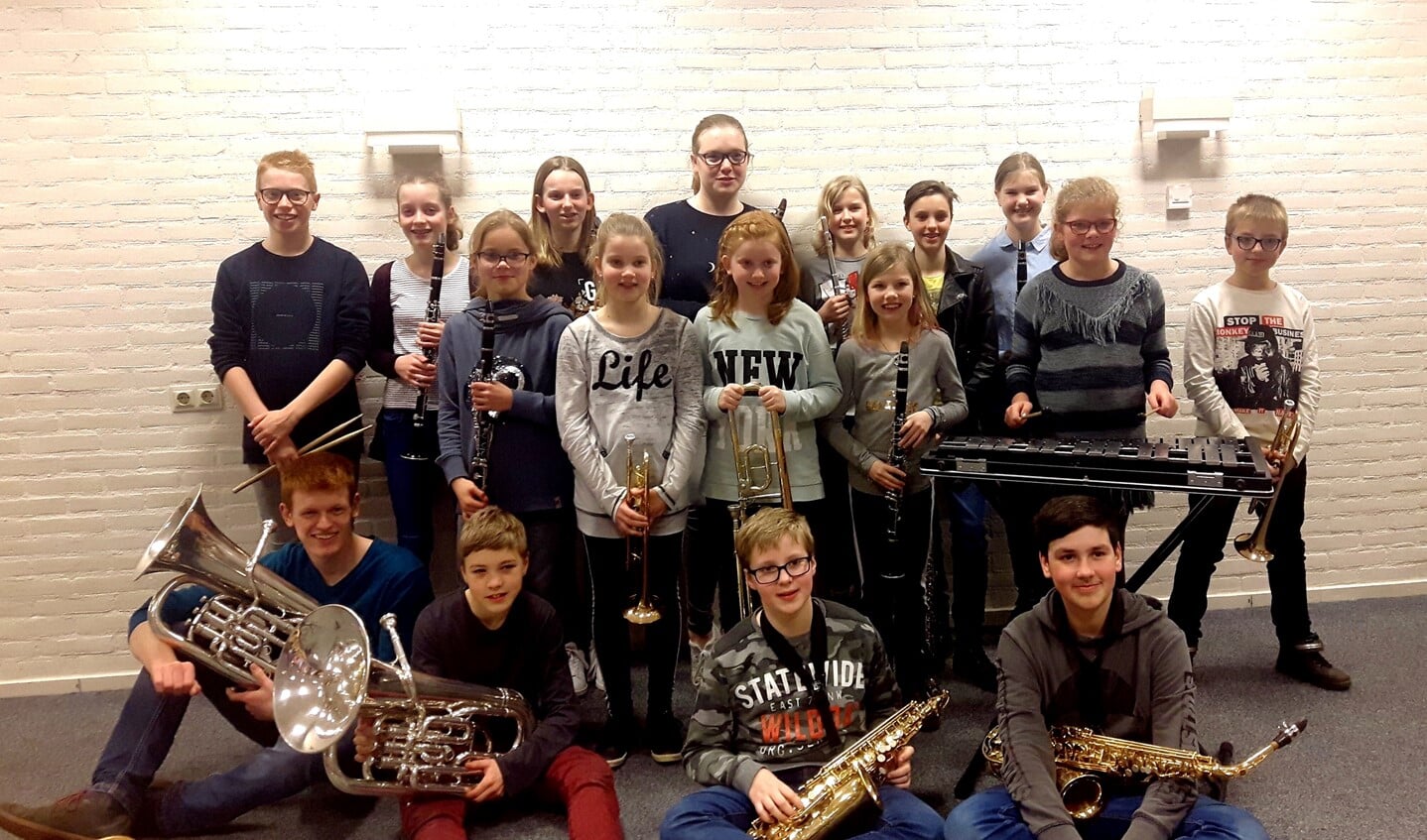 De enthousiaste muzikanten van Jong Symfonisch Blaasorkest Gaanderen. Foto: PR