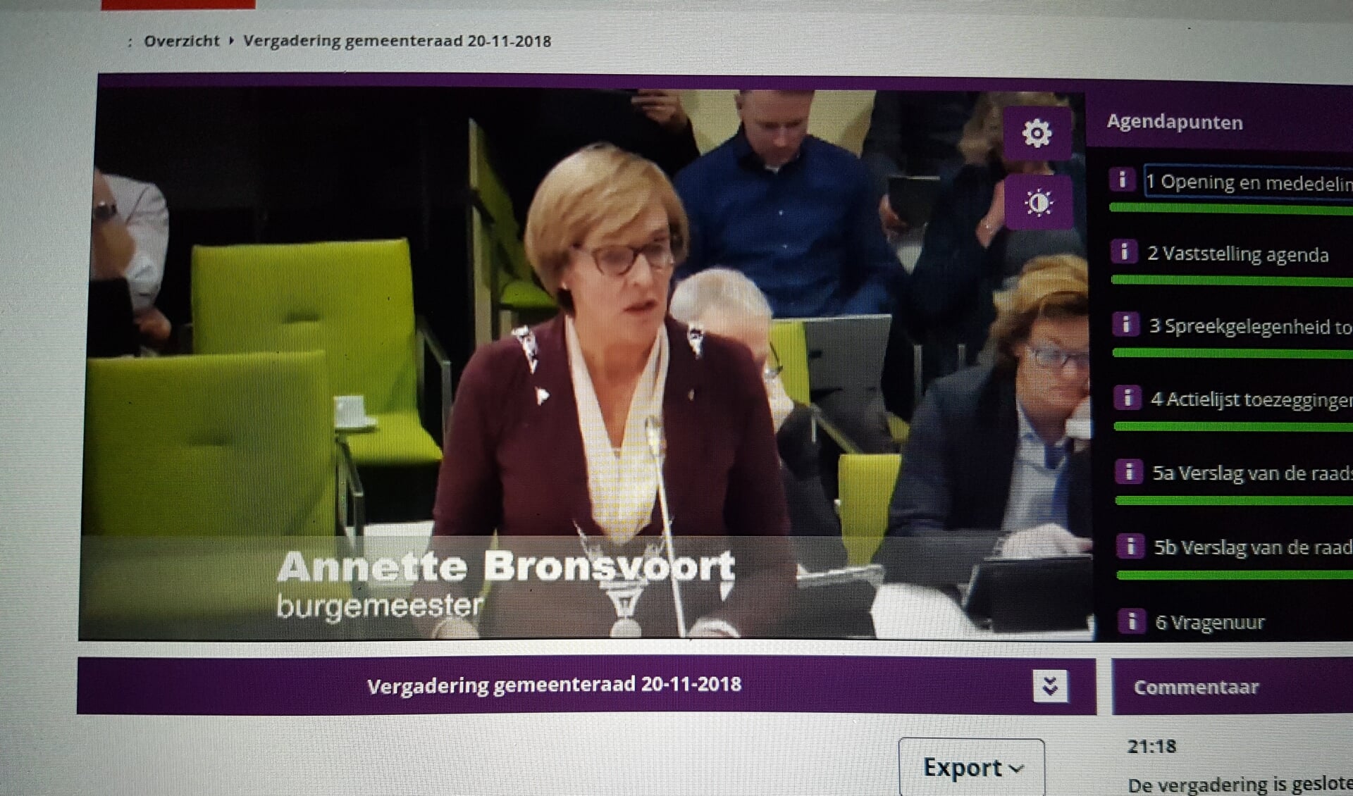 De gemeenteraadsvergadering zijn live te volgen via www.oostgelre.nl. Foto: Kyra Broshuis 