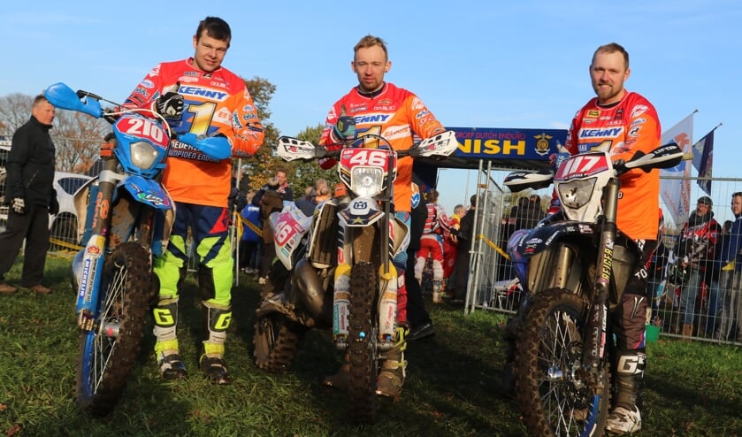 Kampioenen in de E1, E2 en E3 Thierry Pittens, Wesley Pittens en Luca Dolfing. Foto: Henk Teerink