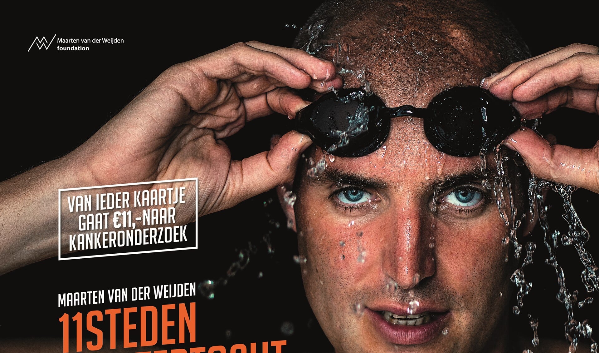  Maarten van der Weijden doet na zijn heroïsche zwemtocht elf theaters aan, waaronder Amphion. Foto: PR