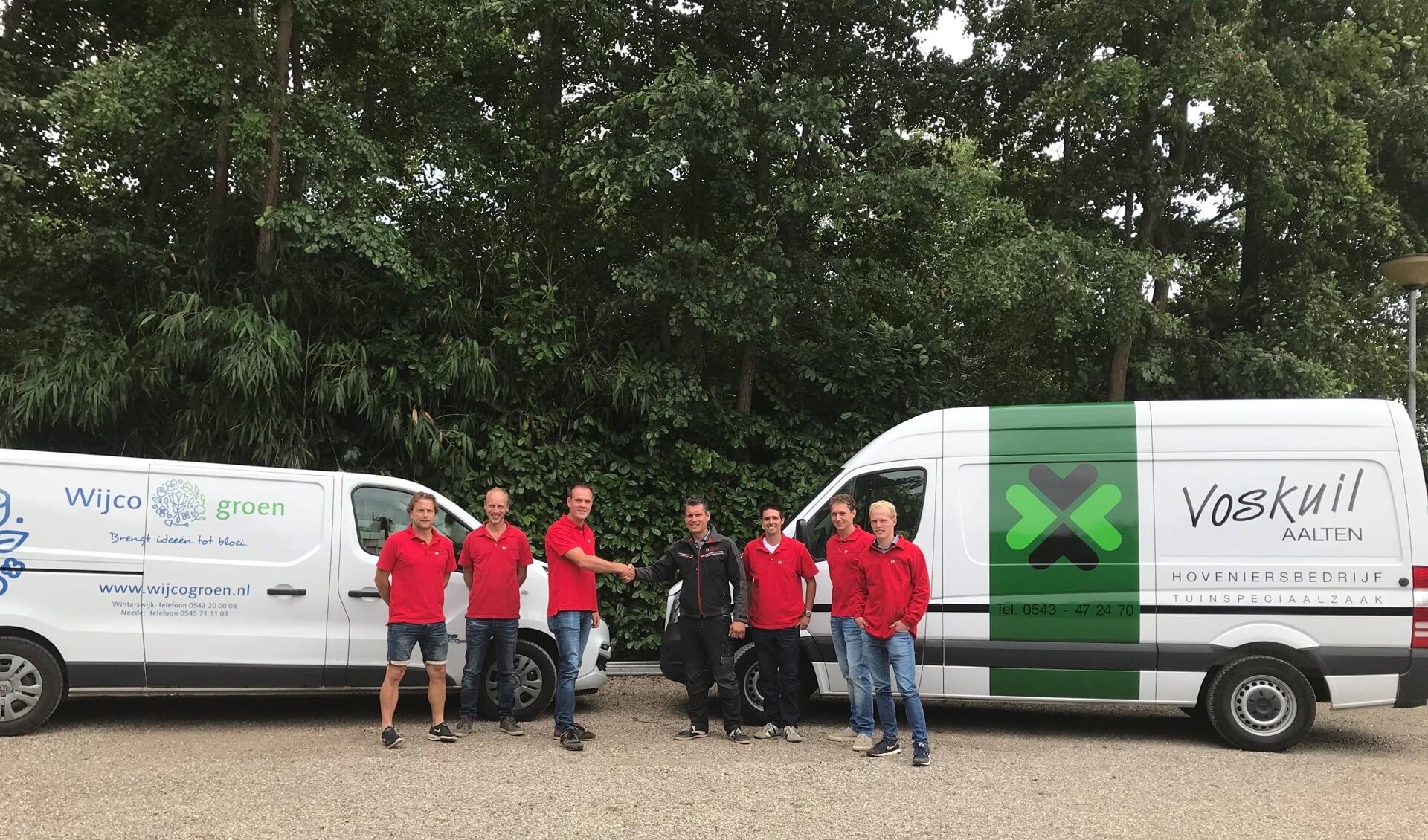 Met de overname zijn Voskuil en Wijco Groen één team geworden, onder de naam Hoveniersbedrijf Voskuil. Foto: PR