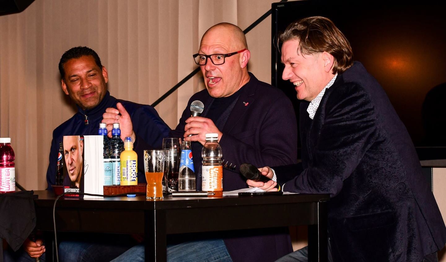 Henk Fraser, Gert Jacobs (midden) en presentator Eddy van der Ley. Foto: Evert Braakhekke