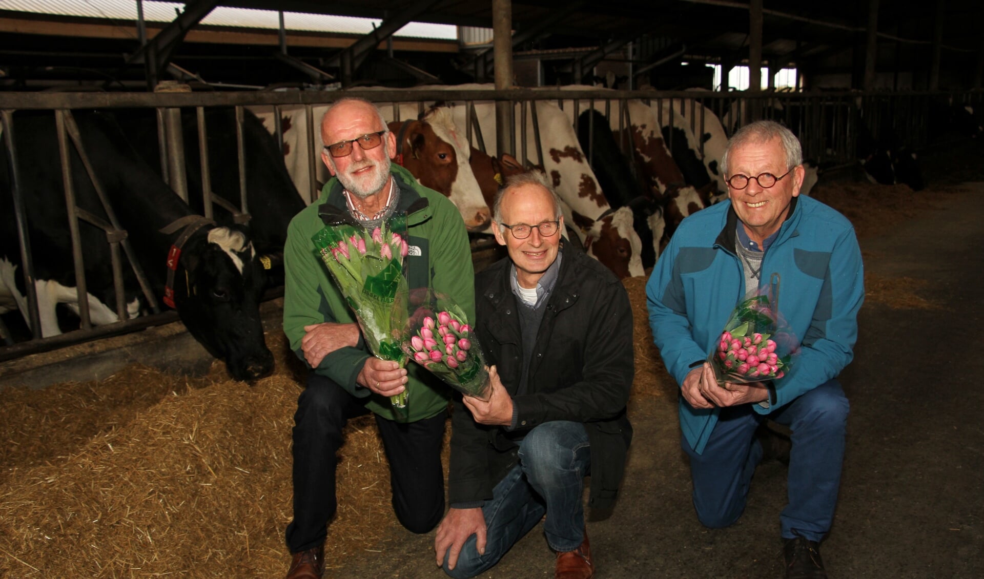 Grondleggers van 'school-boer' Fré Heuvelink, Jozef Holtslag en Wim Regelink. Foto: Liesbeth Spaansen