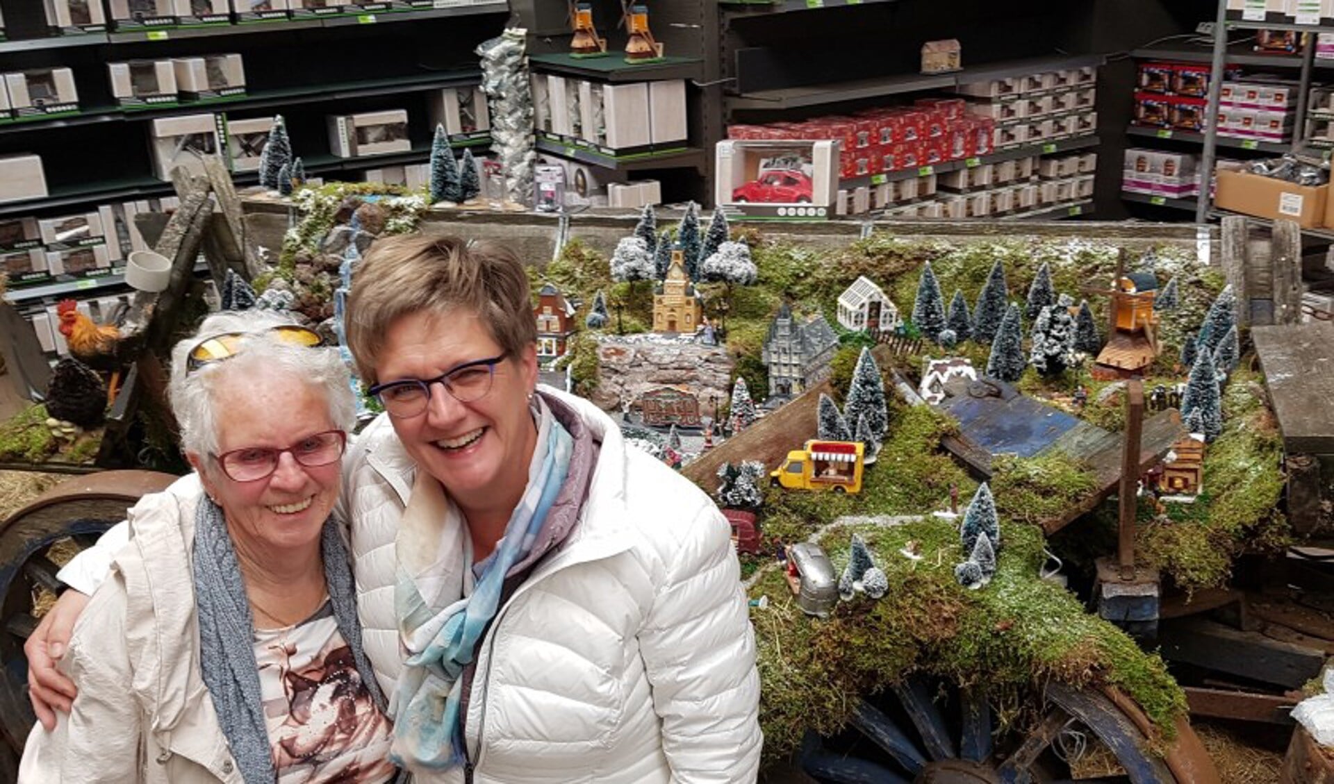 Vrijwilliger Betty Wassink ging met een van de ouderen die een wens had ingediend, een dagje uit naar de zandsculpturen in Garderen en naar de Intratuin in Lochem. Foto: PR