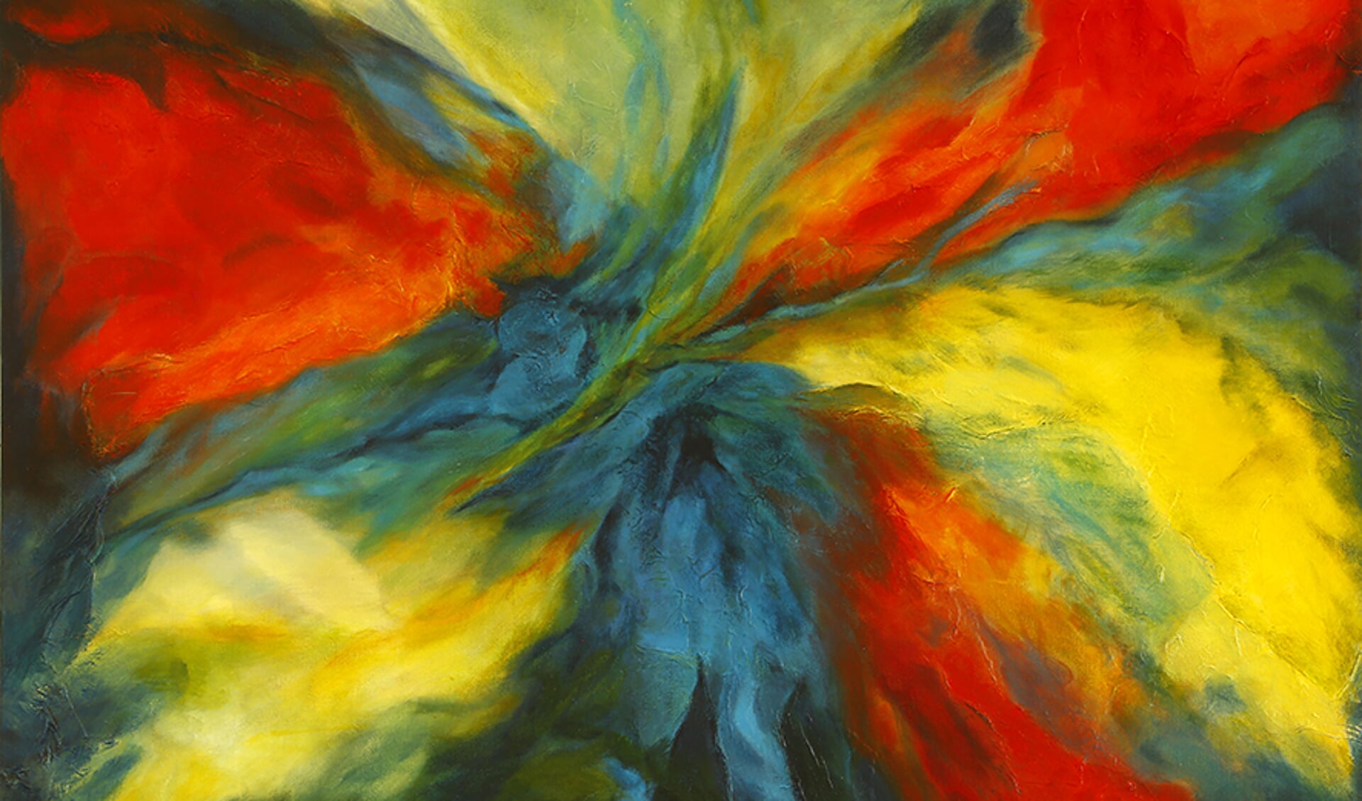 Een abstract olieverfschilderij van Truus Pijpers. Foto: PR