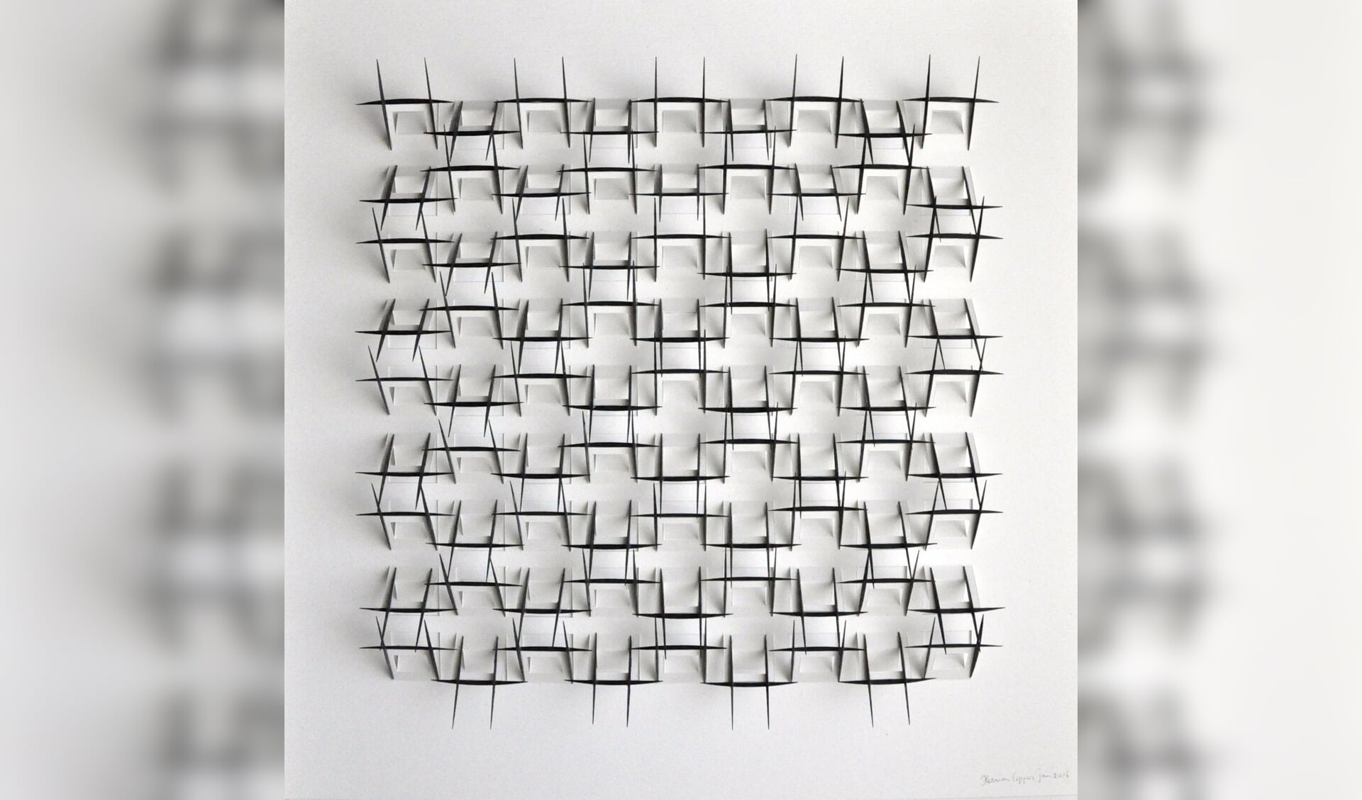 Werk (papierreliëf) van Herman Coppus, één van de kunstenaars. Foto: PR 
