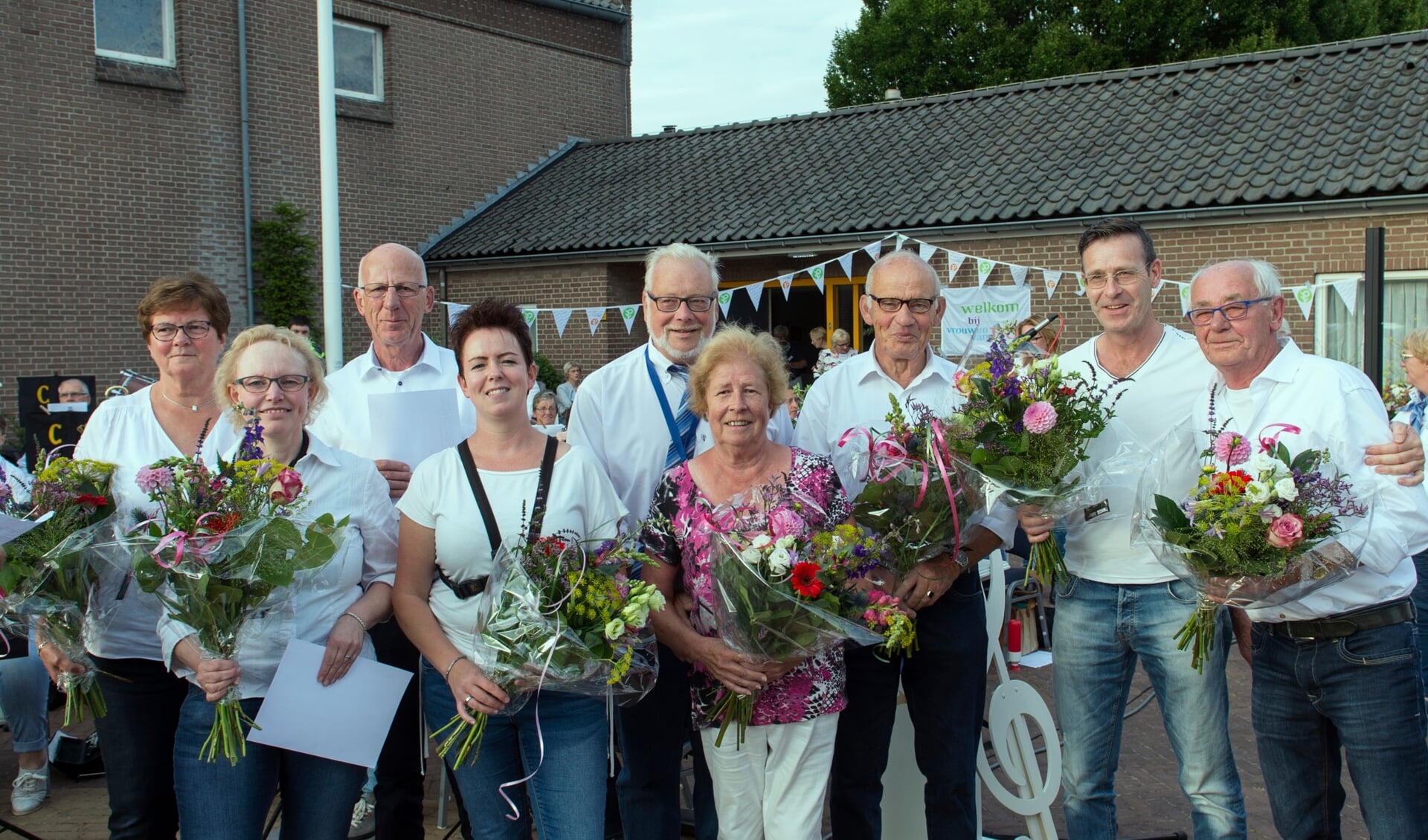 De jubilarissen van Muziekvereniging Concordia. Foto: Yke Ruessink