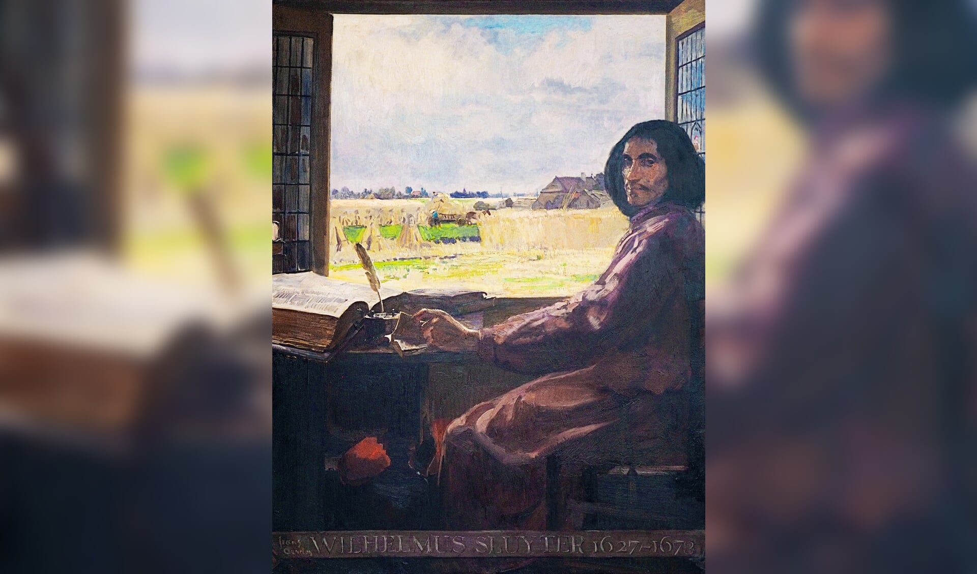 Het Sluiterschilderij van Frans Oerder siert het omslag van het boek Van achter-hoek tot Achterhoek. Foto: Arie Burggraaf