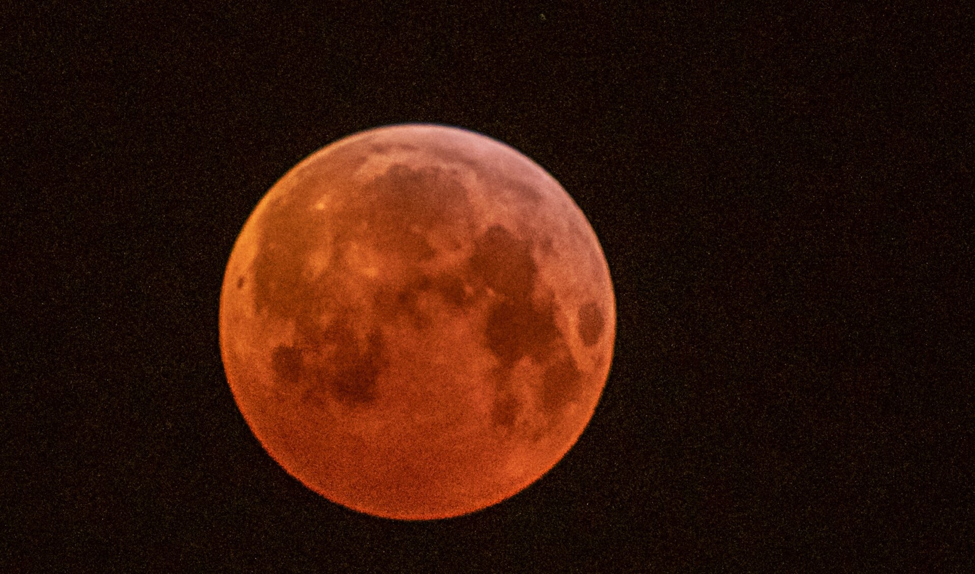 De superbloedmaan boven de Achterhoek. Foto: Burry van den Brink