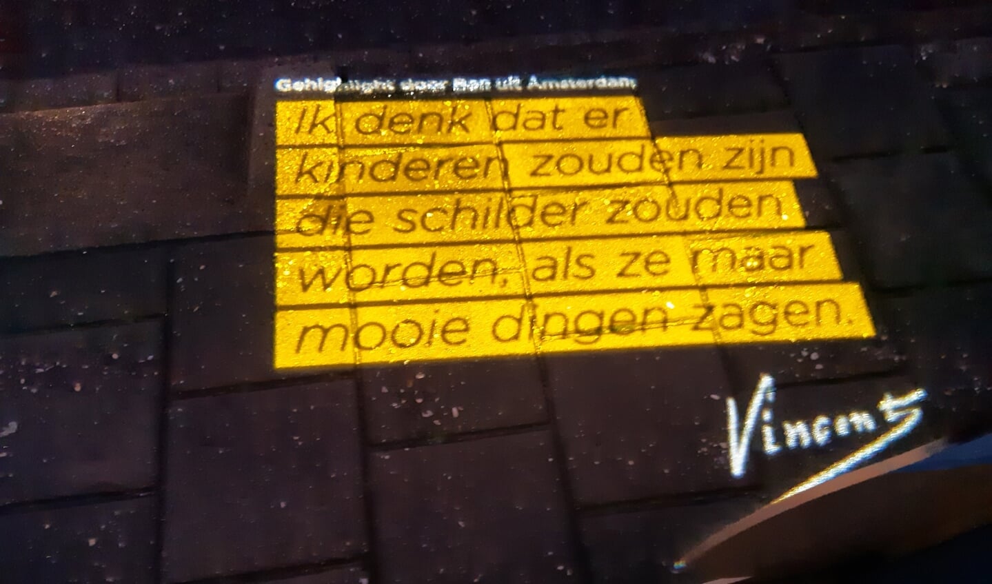 De tekst van Van Gogh die te lezen is in Groenlo. Foto: Ferry Broshuis