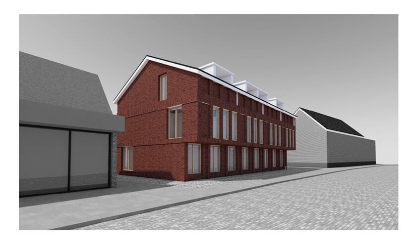 Een artist's impression van de herontwikkeling van het pand waarin nu Optiek Timmer is gevestigd. Foto: PR