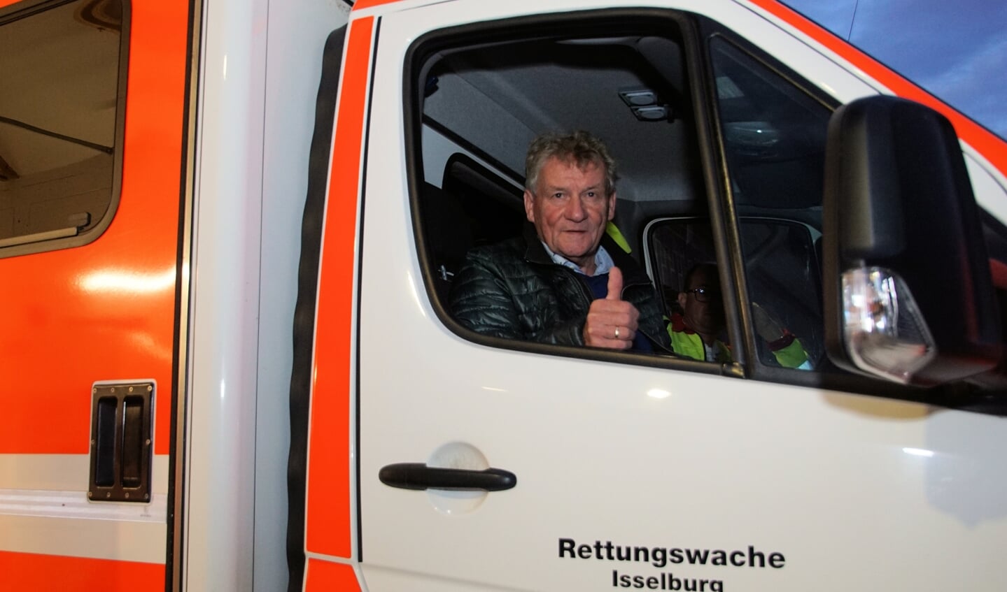 Freek Diersen in de ambulance. Foto: Frank Vinkenvleugel 