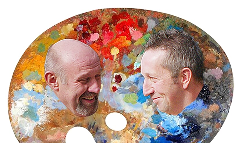 Gerard te Hennepe (links) en Leo Korten behandelen in hun nieuwe programma 'Het kleurenpalet van het leven'. Foto: PR