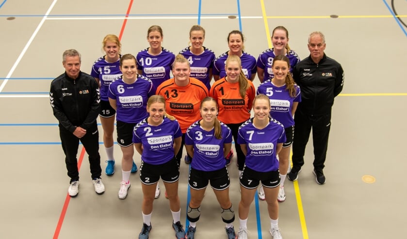 Dames 1 van handbalvereniging Grol in hun nieuwe tenue.