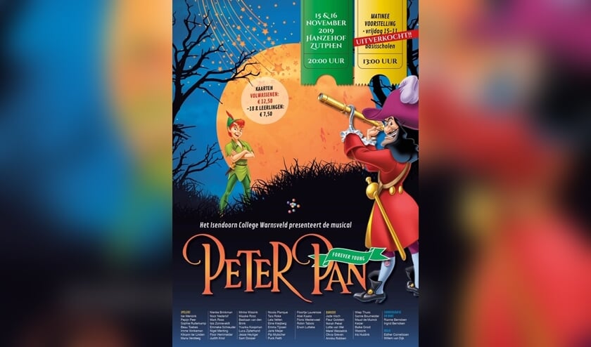 Het Isendoorn College wekt Peter Pan tot leven. Foto: PR