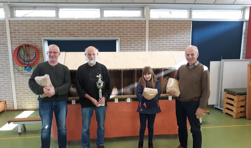 De winnaars, vlnr: Dick Rutgers, Jan Krooshof, Mirthe Haijtink en Wim Vaarhorst.