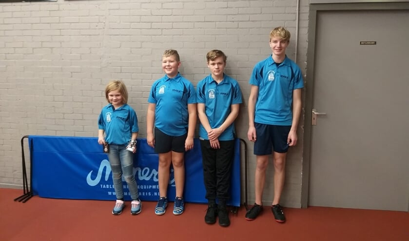 Fabienne, Jan, Tim en Kalle (vlnr) werden kampioen. Foto: PR