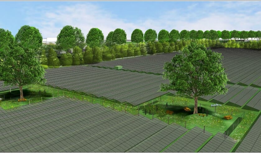 <p>Impressie van het zonnepark aan de Vredenseweg in Groenlo.</p>