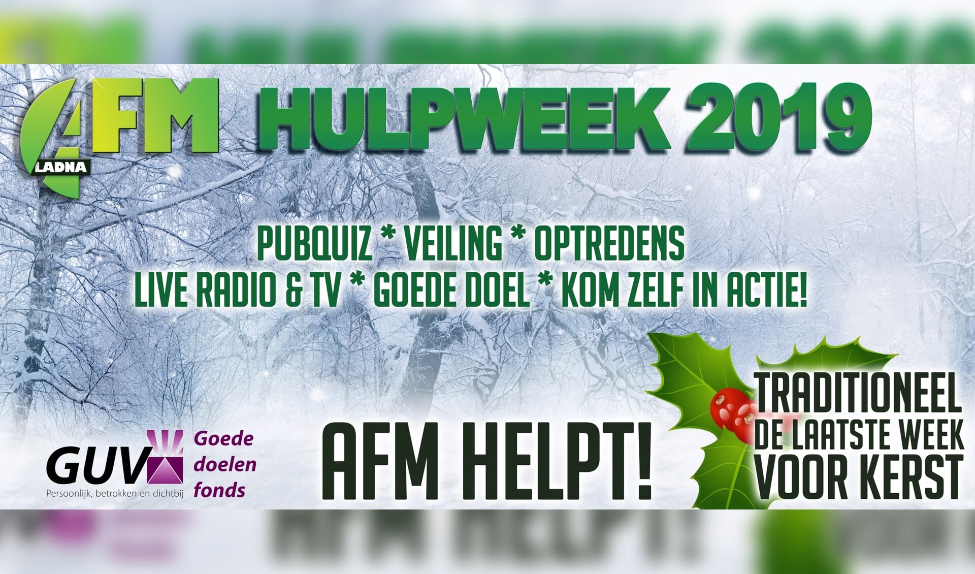 De AFM Hulp Week komt er aan. Foto: PR