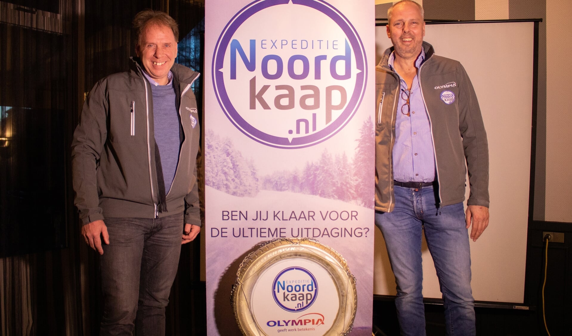 Team Jantoo is de winnaar van Expeditie Noordkaap. Links Toon Christiaens, rechts Jan van Dam. Foto: PR