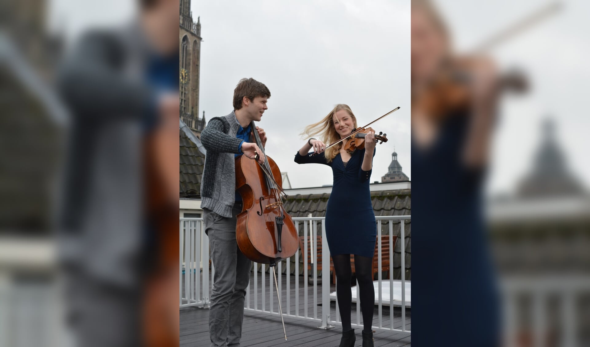 Joachim Eijlander, cello, Merel Vercammen, viool. Foto: Vercammen