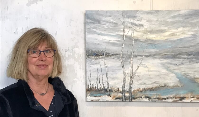 In de expositie 'Nevel & Sneeuw' toont Bertje van Delden haar winterse landschappen. Foto: PR