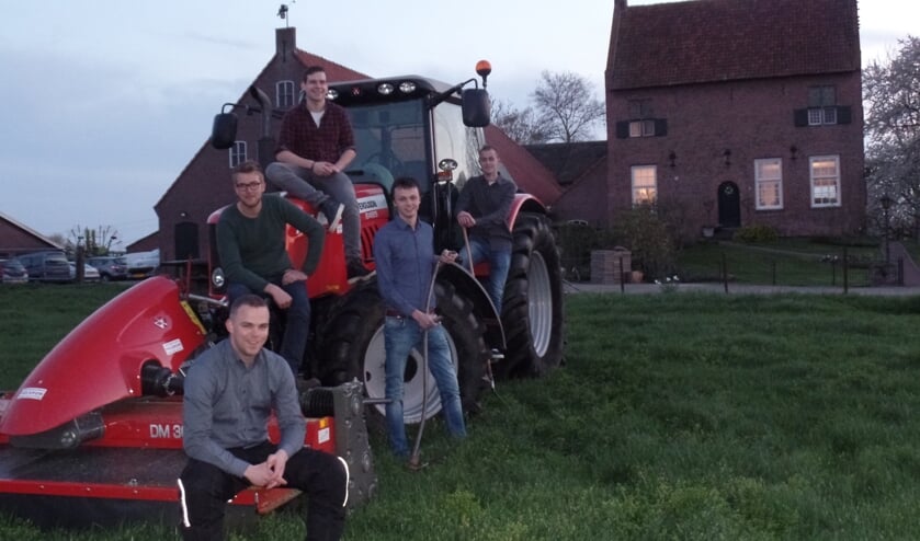 Bart Tiessink, Mark Hilge, Rutger Elbrink, Roel Bouwmeeste en Dirk Borgman (20) van Jong Gelre Vorden – Warnsveld. Foto: Jan Hendriksen
