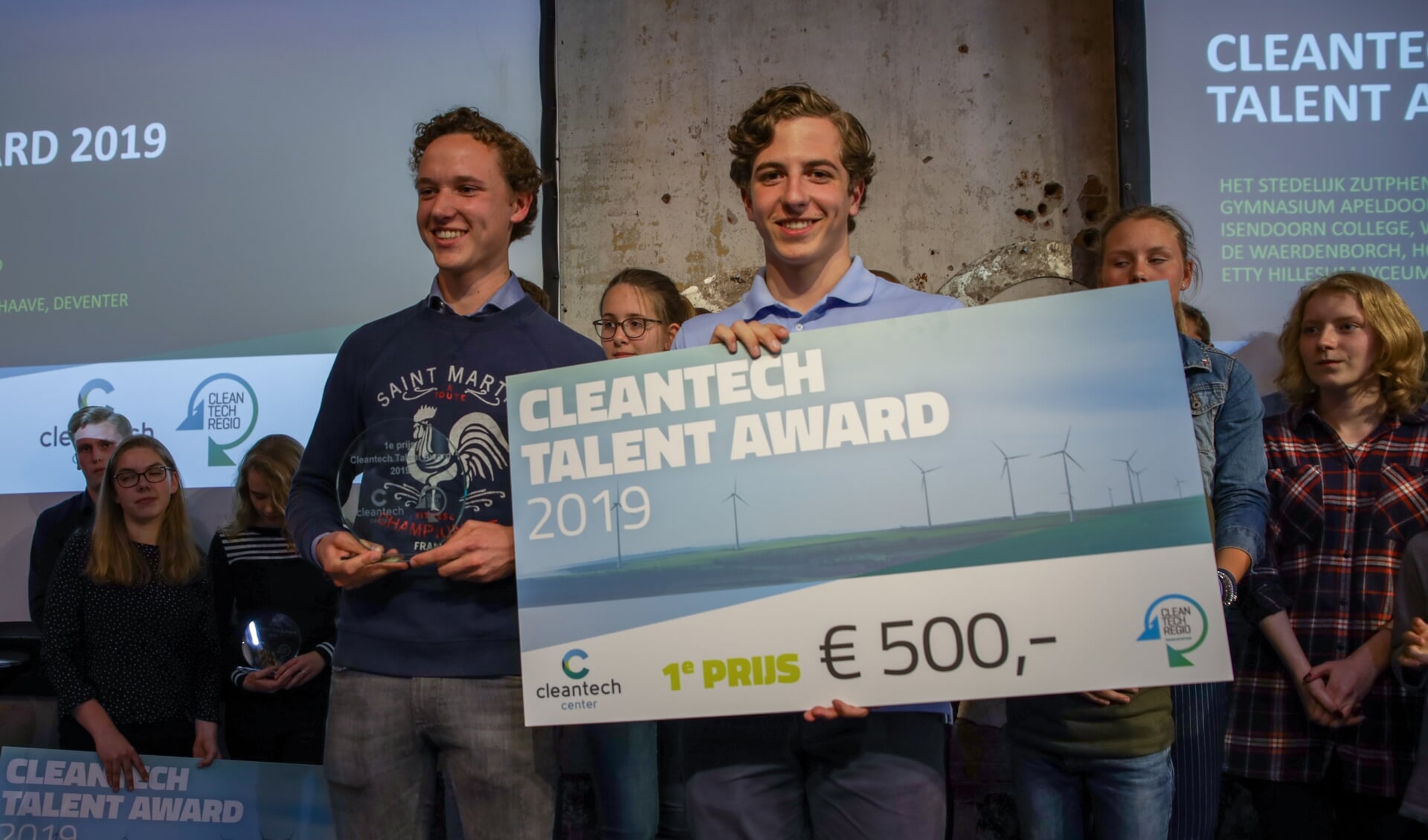 Joep Ligthart en Flip van Tongeren van het Isendoorn College zijn de winnaars van de Talent Award 2019. Foto: PR