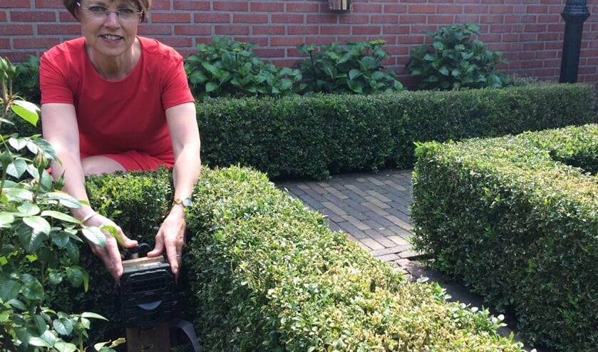 De eerste wildcamera in de tuin van wethouder Tineke Zomer. Foto: PR gemeente