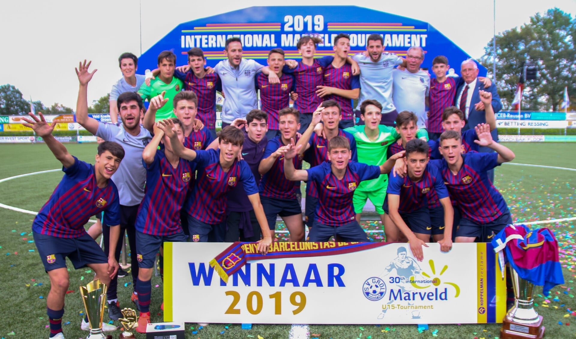 FC Barcelona, winnaar van de editie 2019 van het Internationaal Marveldtoernooi. Foto: Marcel Houwer
